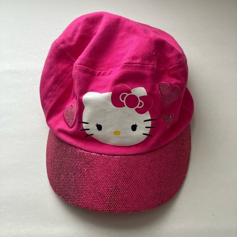 Hello Kitty Youth Pink Hat with Sequin Bill Cadet Style Clean
